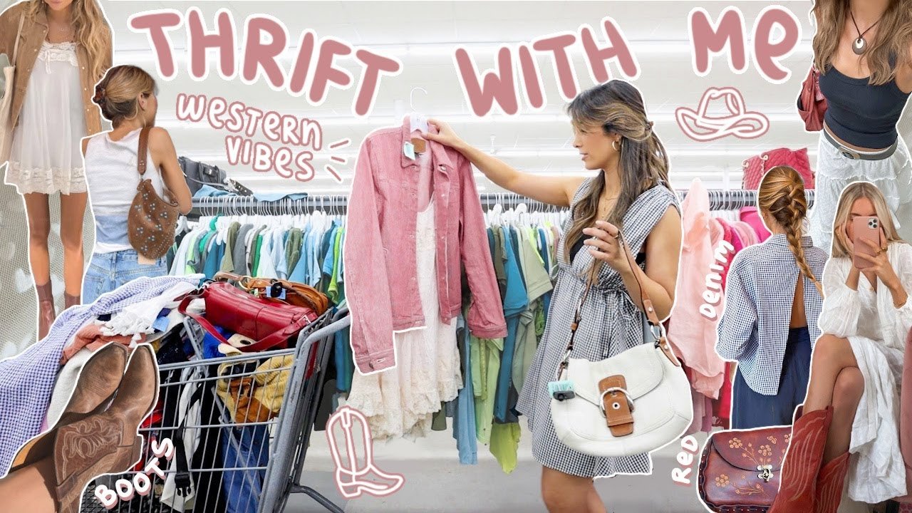 a YEEHAW inspired THRIFT WITH ME 🤠 *western dresses, boots, denim + more!*