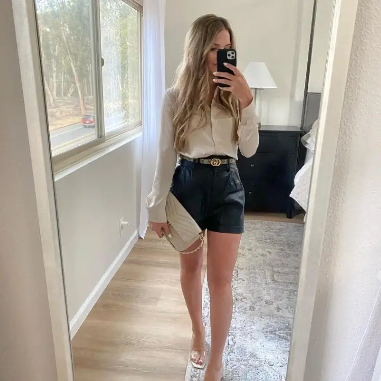 how to style leather shorts for nights out