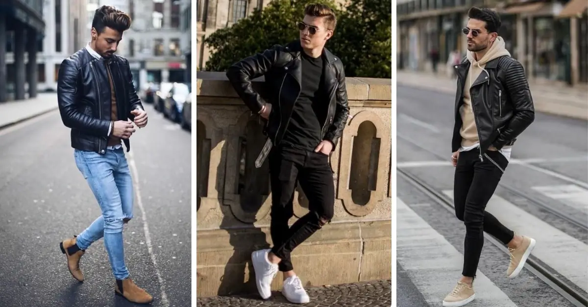 How to style a black leather jacket for men