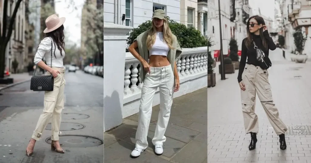 how to style white cargo pants for women