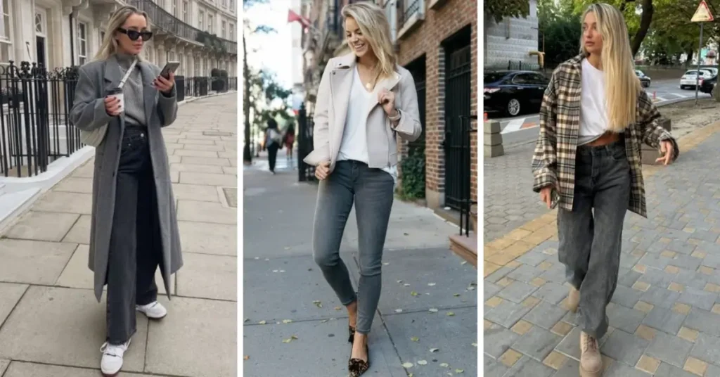 How to style grey jeans