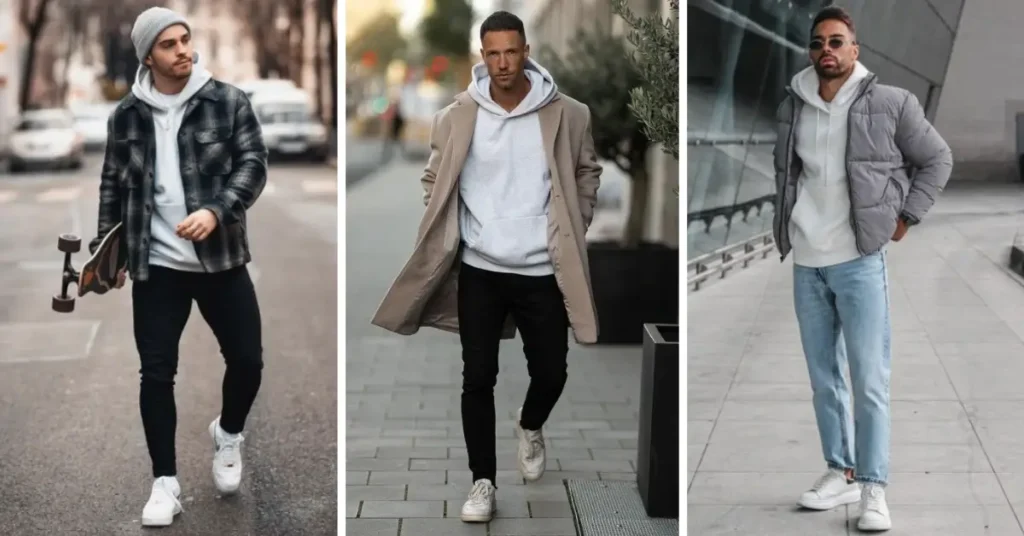 how to style a white hoodie men