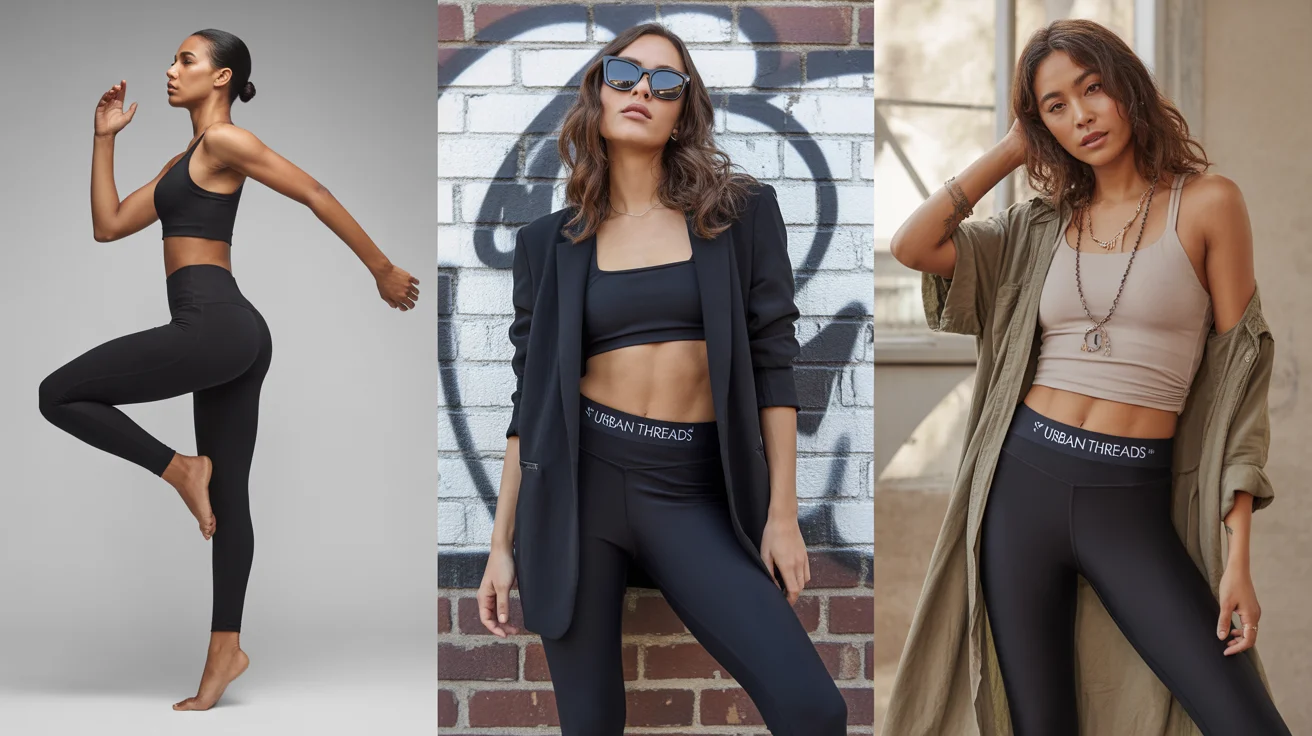 women wearing a black leggings outfit