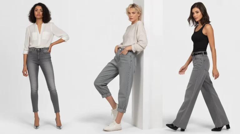grey jeans outfit for women