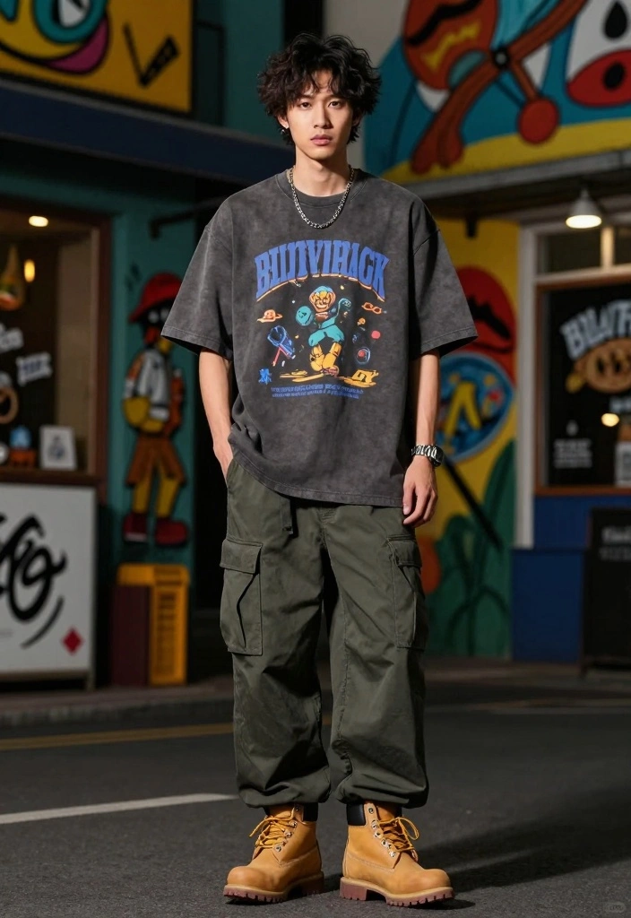 10 Outfit Ideas with Timberland Boots for Men - 5. Trendy Street Style 1