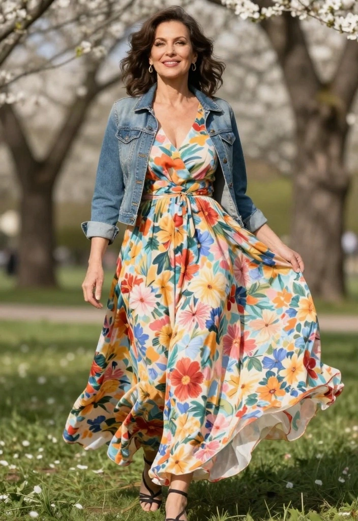 10 Spring Outfits for Women Over 50 That Will Instantly Upgrade Your Style! - 1. The Flowy Maxi Dress 1