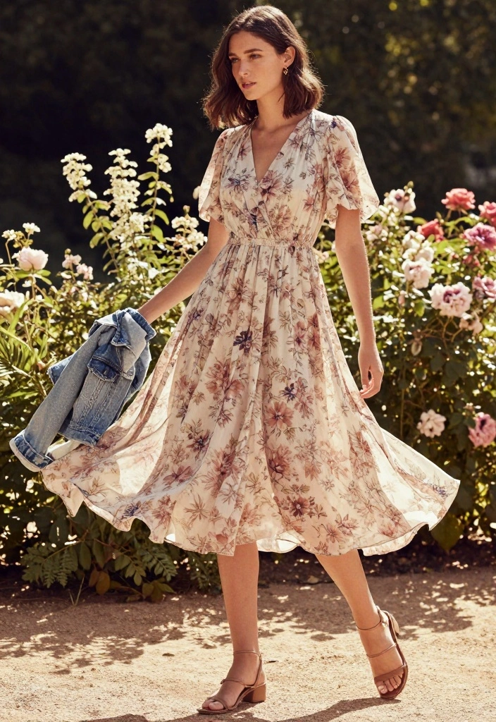 15 Simple Church Outfits for Women That Are Anything But Boring! - 2. Floral Midi Dress 1