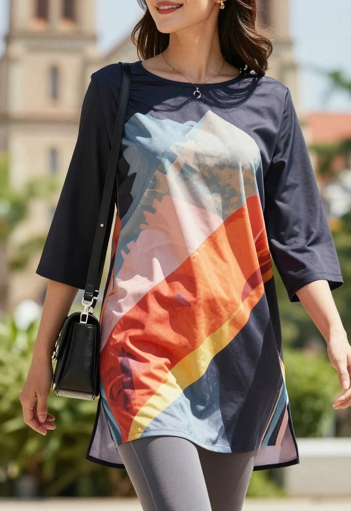 15 Simple Church Outfits for Women That Are Anything But Boring! - 5. Modern Tunic with Leggings 1