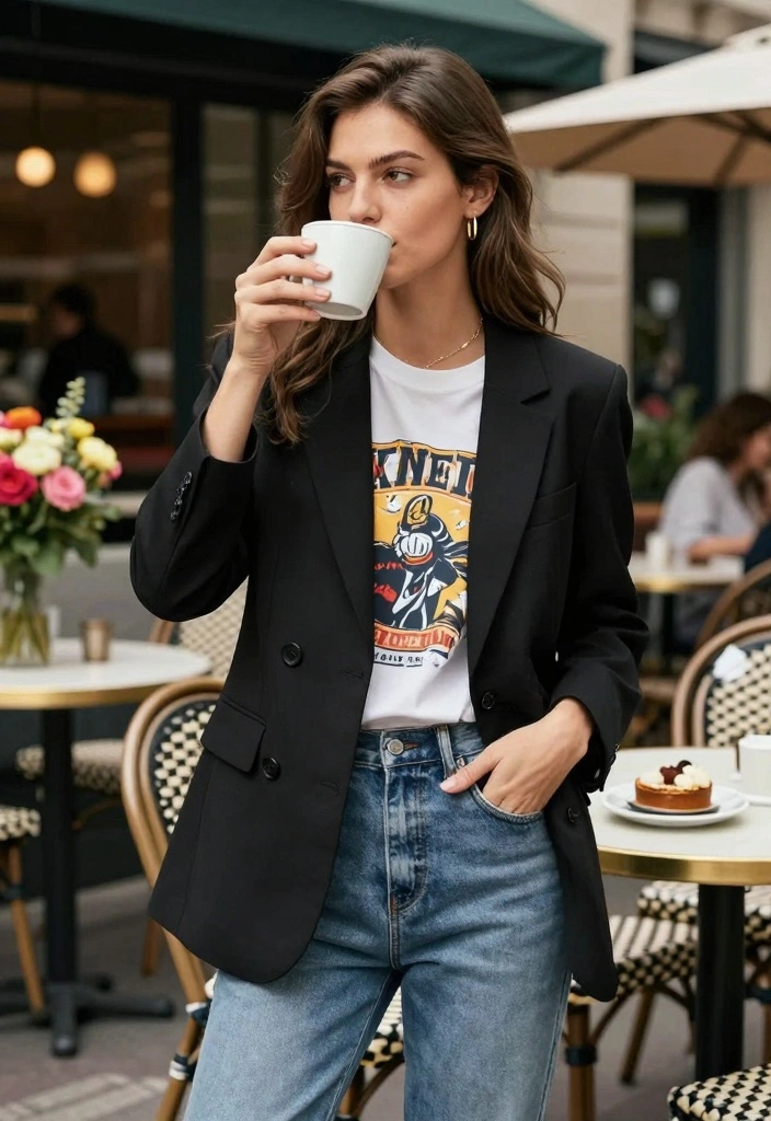 15 Trendy Black Blazer Outfits Every Woman Needs in Her Closet (Check Out #12!) - 2. Weekend Vibes: Blazer with Casual Jeans 1
