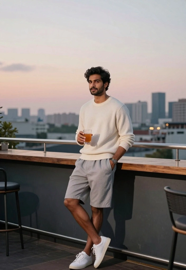 7 Inspiring Jorts Outfit Ideas Men Can Pull Off - 4. Jorts with a Lightweight Sweater 1