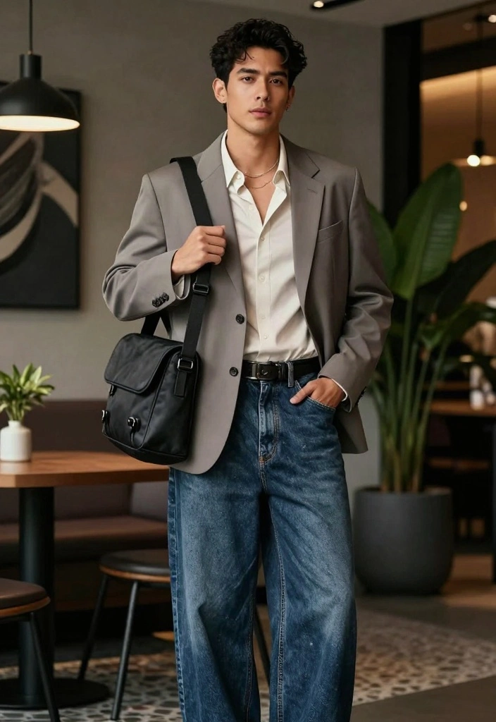 7 Oversized Baggy Jeans Outfits That Will Transform Your Style Game! - 3. Smart-Casual Ensemble 1