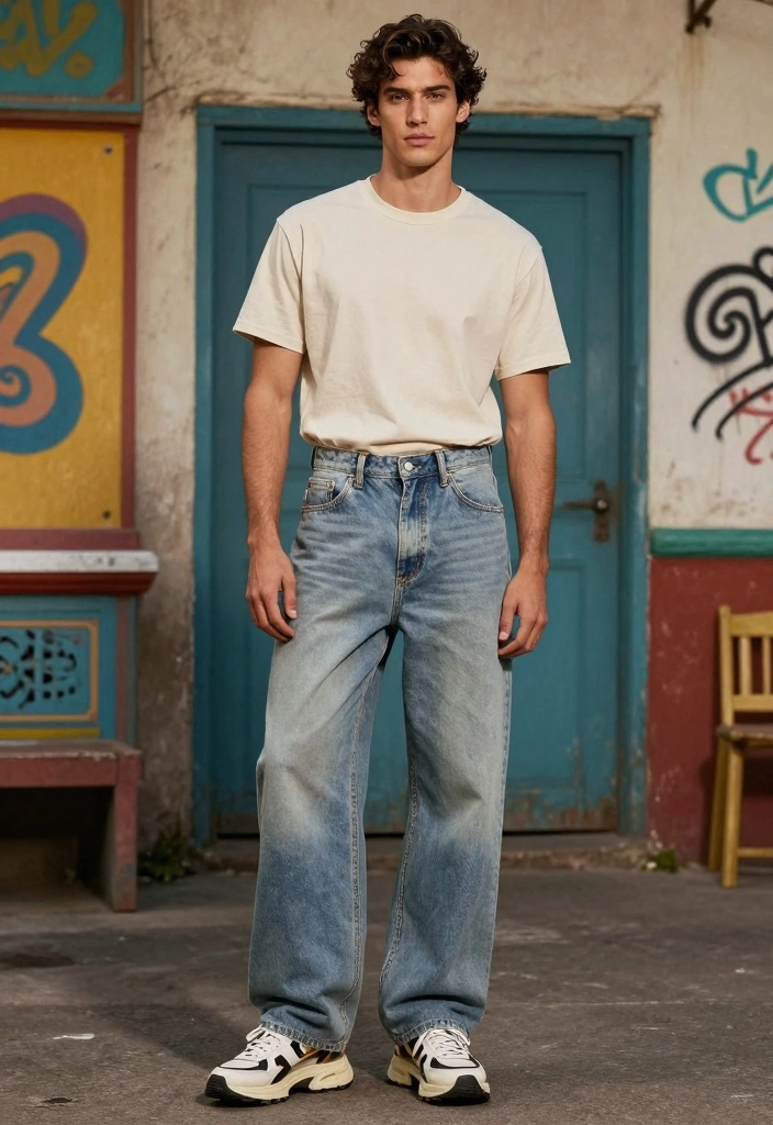 8 Trendy Baggy Jeans Men Street Styles That Will Make You Stand Out Instantly - 1. The Classic Vintage Vibe