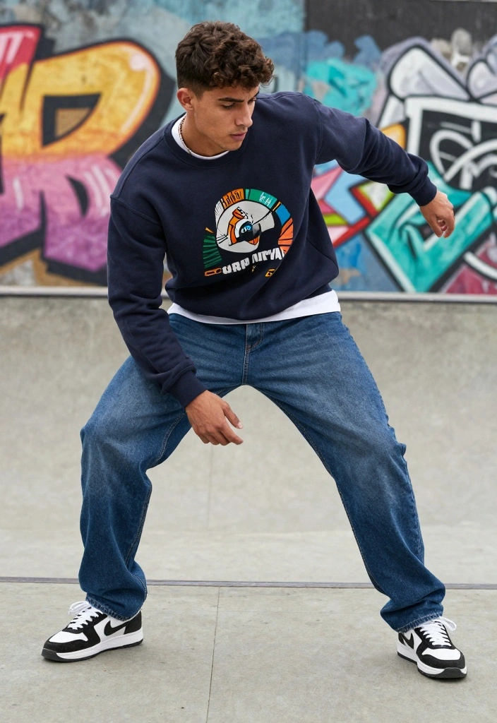 8 Trendy Baggy Jeans Men Street Styles That Will Make You Stand Out Instantly - 3. Sporty and Comfortable