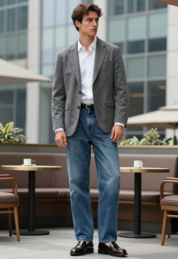 8 Trendy Baggy Jeans Men Street Styles That Will Make You Stand Out Instantly - 5. Smart-Casual Fusion