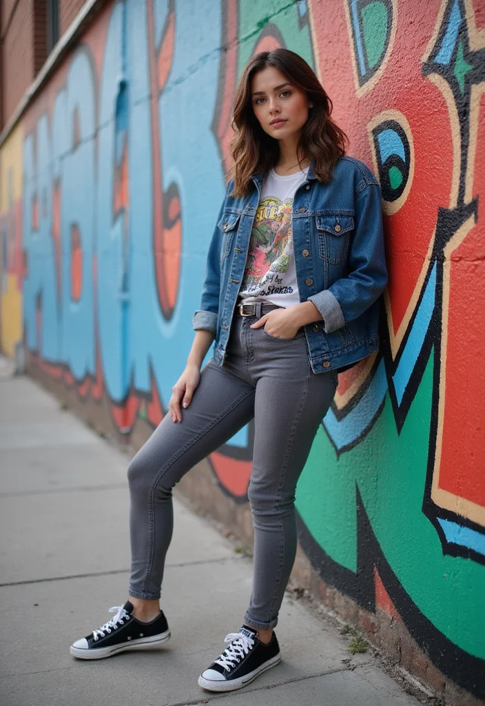 10 Grey Jeans Outfits for Spring That Will Transform Your Wardrobe! - 4. Denim-on-Denim Look 1