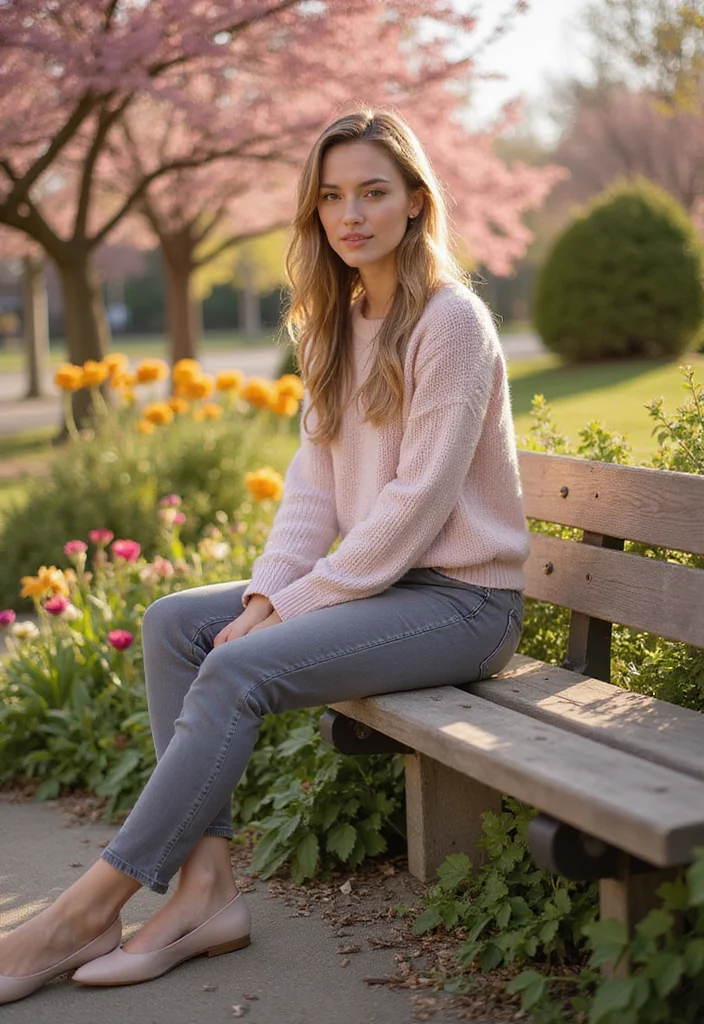 10 Grey Jeans Outfits for Spring That Will Transform Your Wardrobe! - 8. Light Sweater for Breezy Days 1