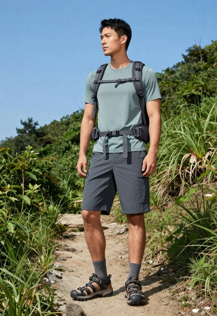 12 Trendy Bermuda Shorts Outfits for Men That Will Make You Stand Out This Summer! - 9. Outdoor Adventure Ready 1