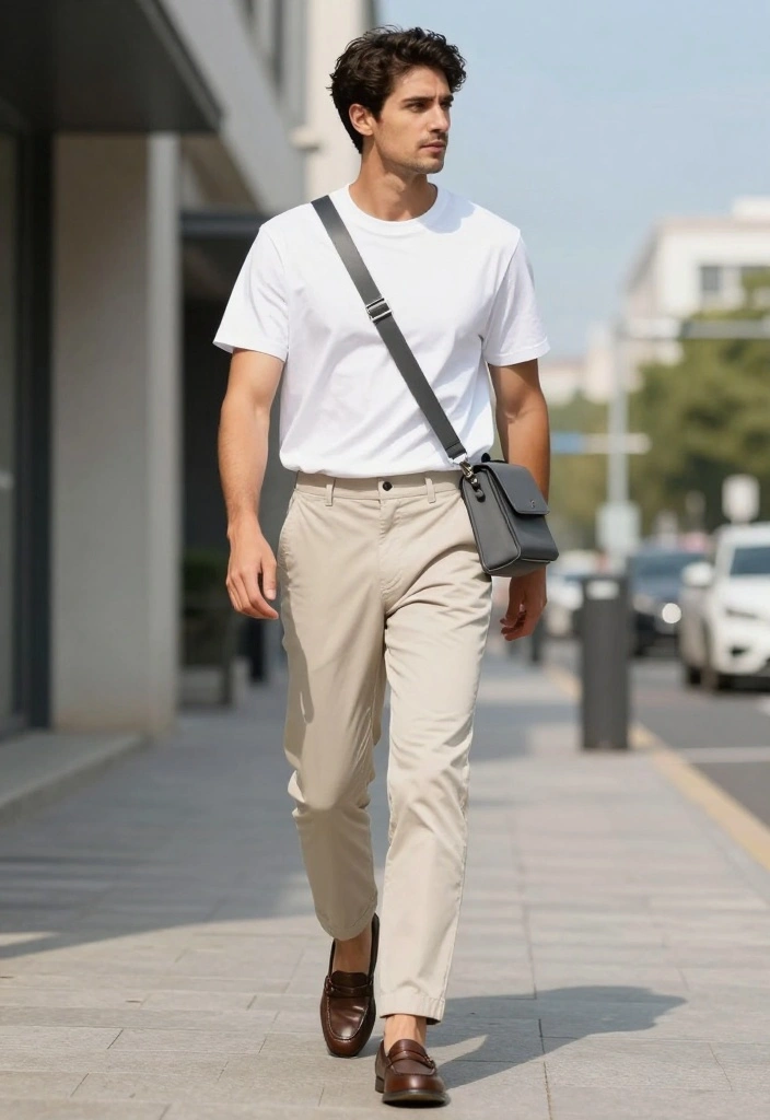7 Inspiring Summer Outfits Men Streetwear Styles Every Modern Man Can Pull Off - 1. The Classic White Tee & Chino Combo 1