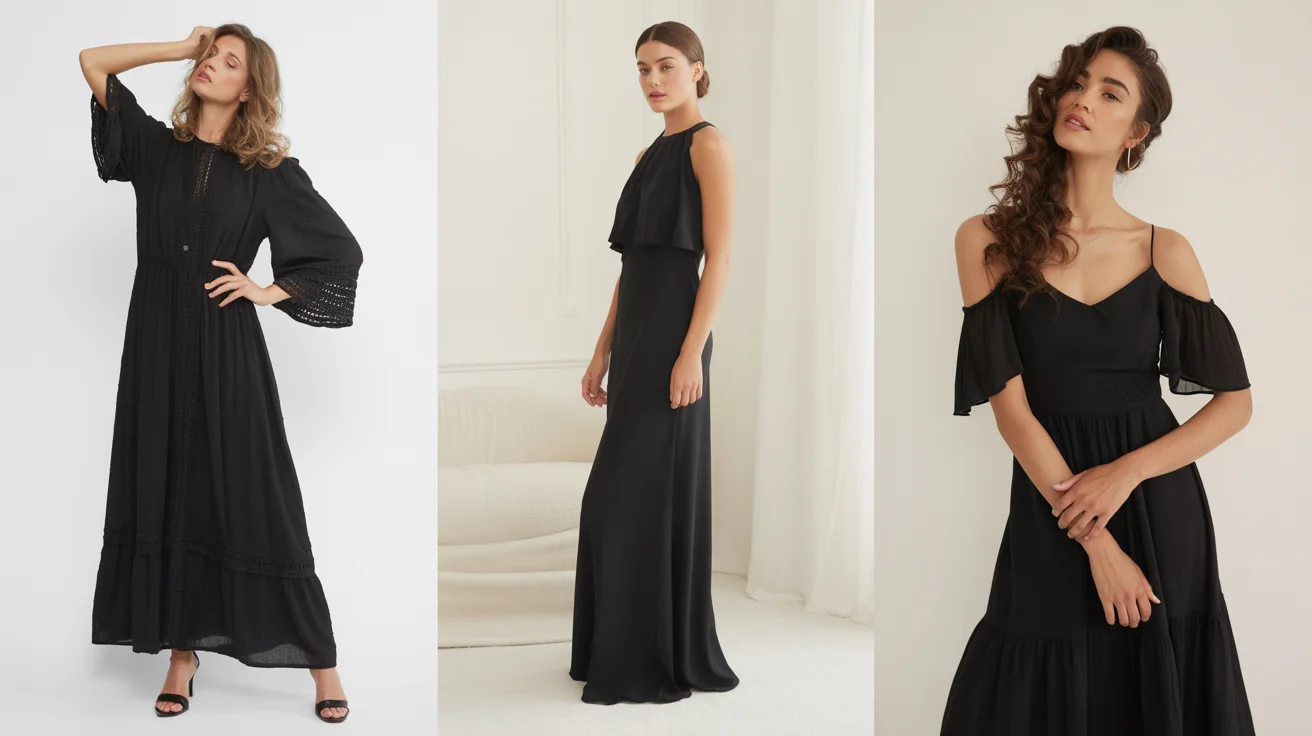 Black Maxi Dress Outfit Ideas