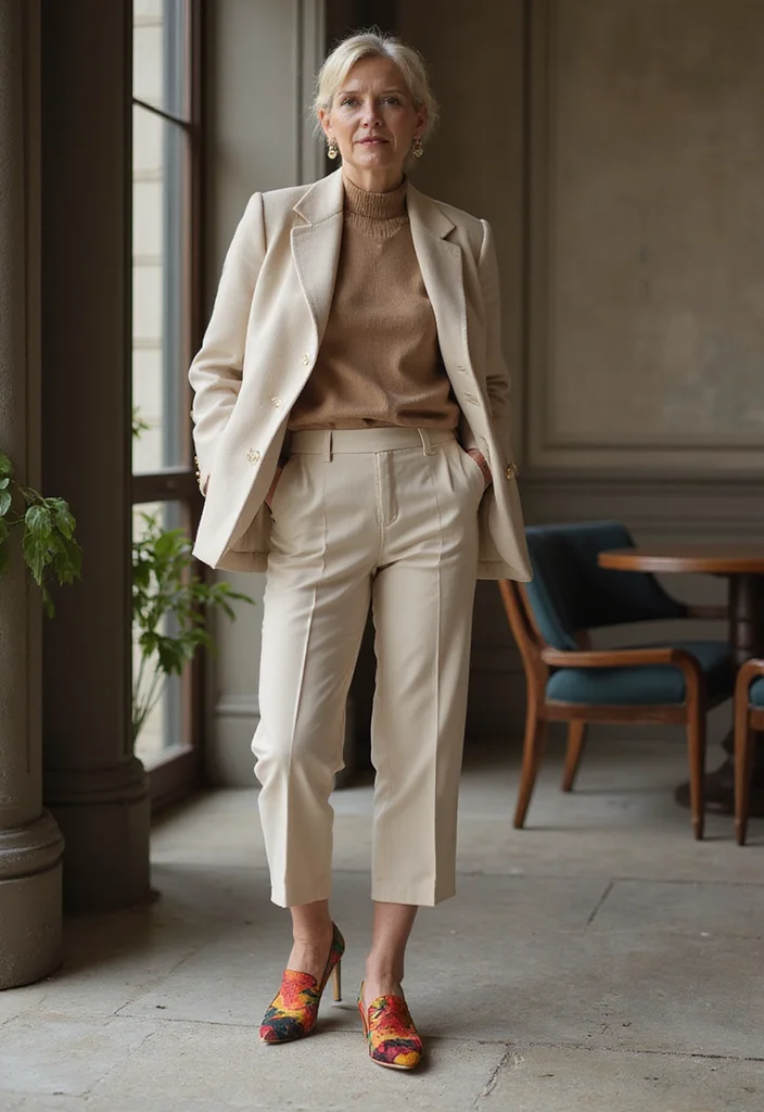 10 Gorgeous Over 50 Women's Fashion Looks Everyone Will Obsess Over This Year - 10. Colorful Footwear to Elevate Any Look 1