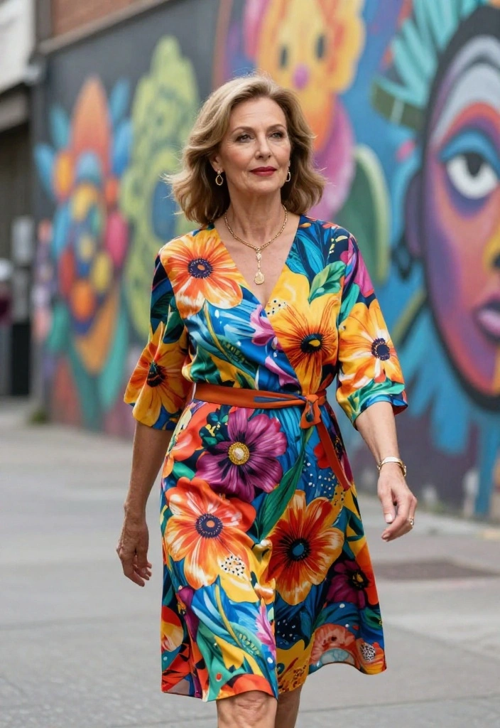 10 Gorgeous Over 50 Women's Fashion Looks Everyone Will Obsess Over This Year - 6. Bold Prints to Make a Statement 1