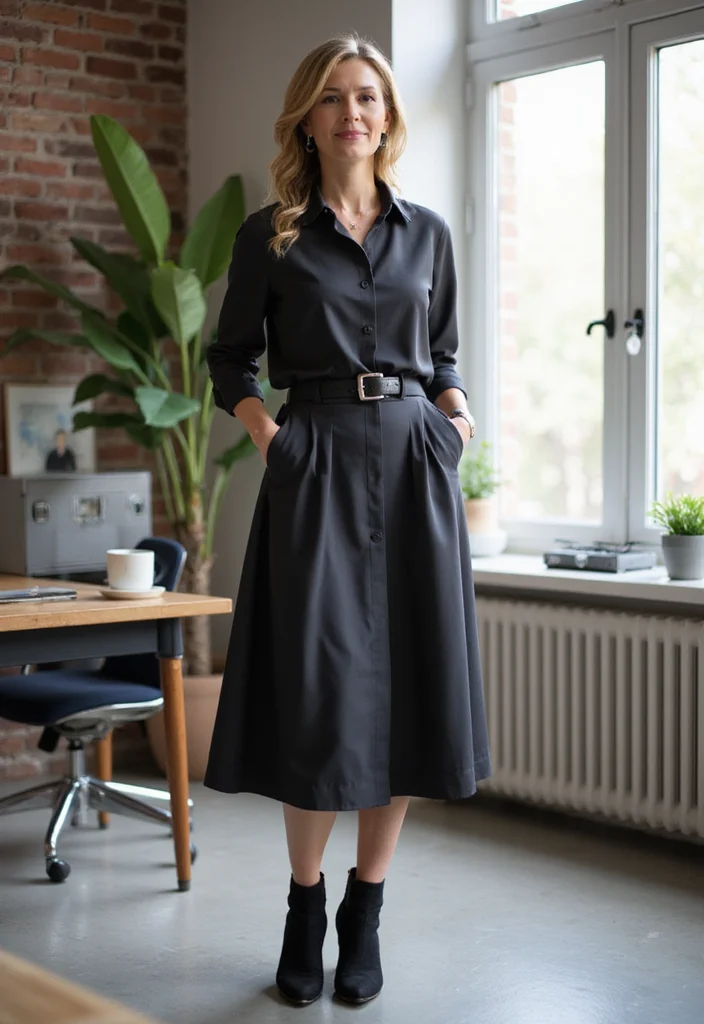 15 Stylish Casual Work Outfits for Women Over 50 That Will Make You Shine! - 12. Elegant Midi Skirts 1