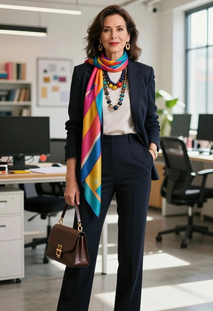 15 Stylish Casual Work Outfits for Women Over 50 That Will Make You Shine! - 13. The Power of Accessories 1