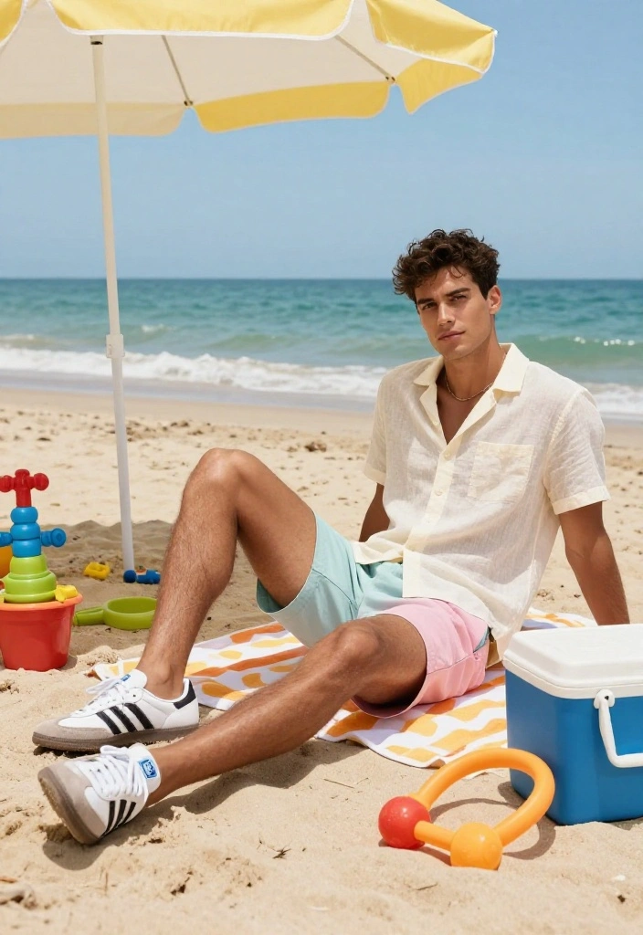 Discover the 7 Best Men Adidas Samba Outfit Combinations for Effortless Cool (Wait Until You See #3!) - 4. Relaxed Summer Vibes with Shorts 1