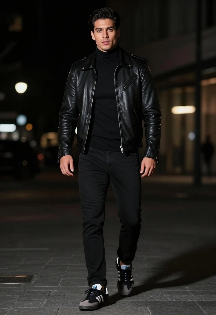 Discover the 7 Best Men Adidas Samba Outfit Combinations for Effortless Cool (Wait Until You See #3!) - 5. Monochrome Magic with All-Black 1