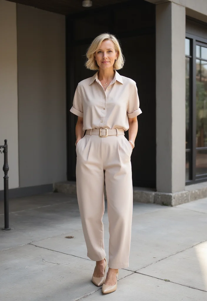 8 Fashion Over 50 Outfit Ideas for Petite Women That Actually Flatter - 5. Stylish Jumpsuits for a One-and-Done Look 1