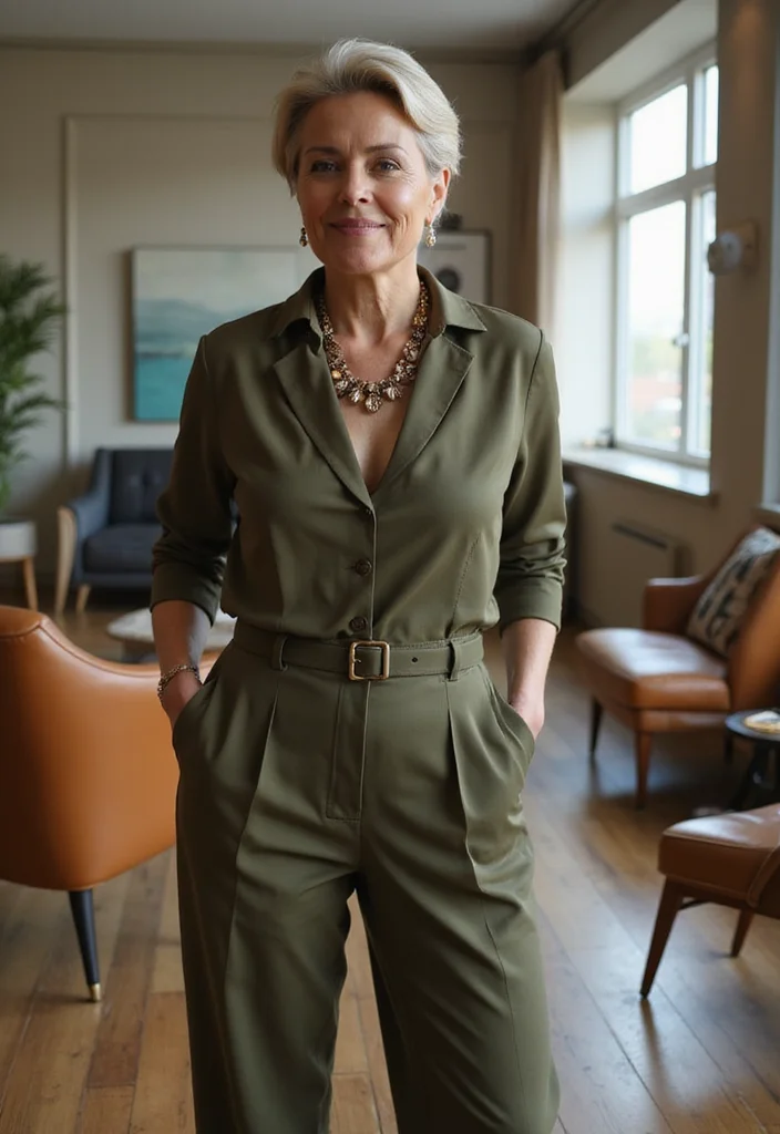 9 Fashion Over 50 Work Outfits That'll Make You Look Young and Professional! - 5. Smart Jumpsuit 1