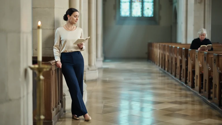 Navy Pants Outfit for Church